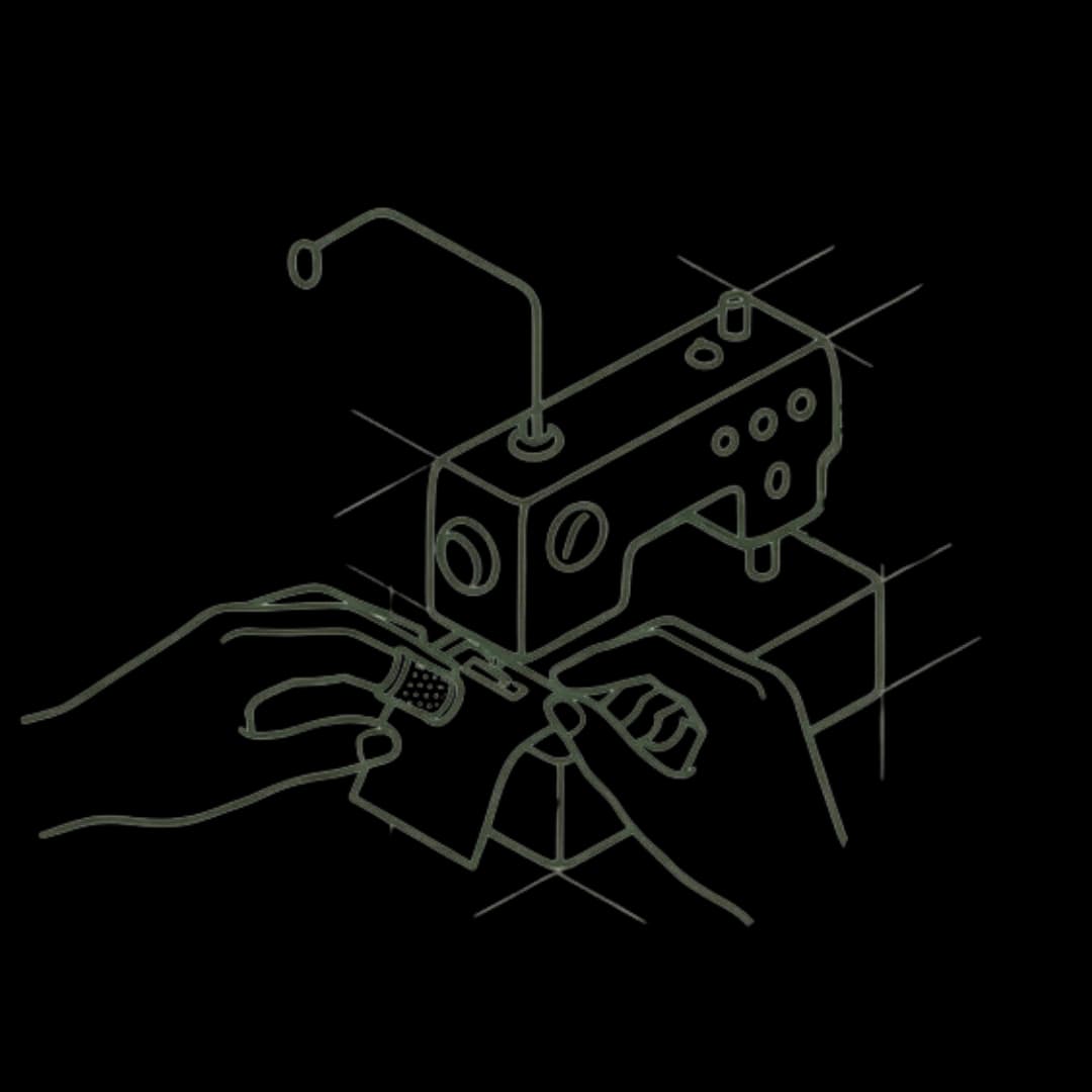 Artisan hands combined with precision machinery for handmade leather glasses cases and high-end finishes