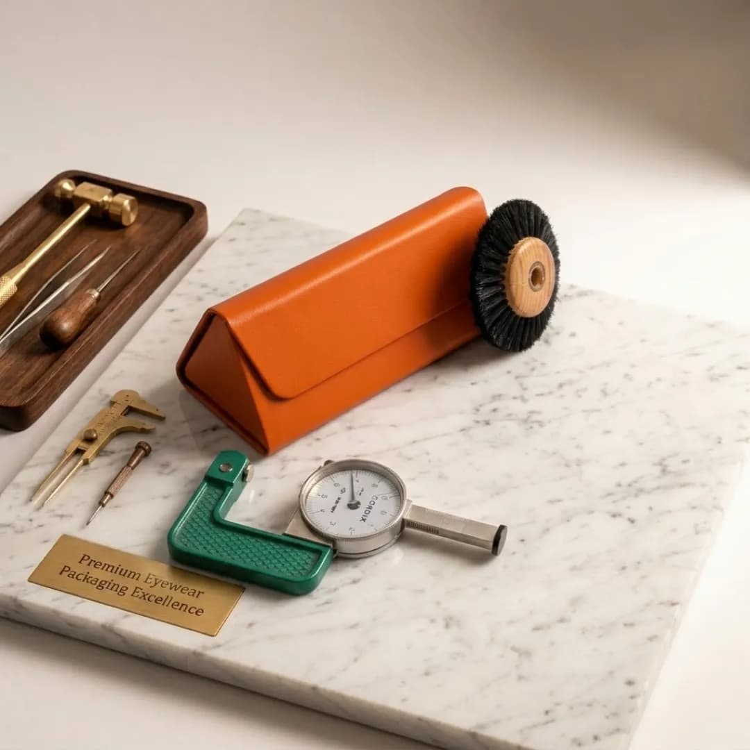 Premium material selection for Kluxry eyewear cases including black velvet textures and high-grade leather