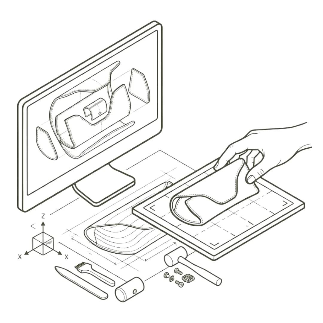 Custom eyewear case structural options and finishing details